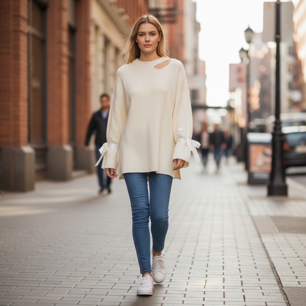 Blushing Heart Bell Sleeve Sweater
New
